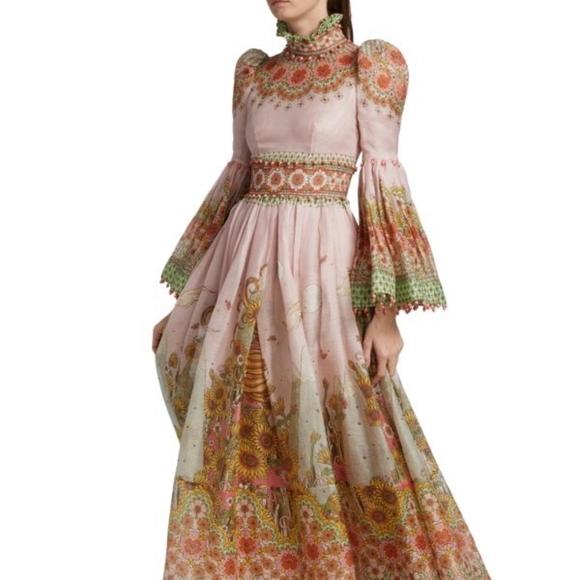 Zimmermann Pink and Green Floral Maxi Dress - Picture 4 of 16